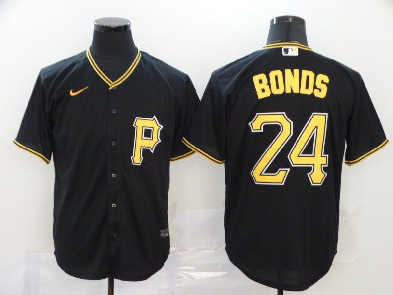 Men Pittsburgh Pirates 24 Bonds Black Nike Game MLB Jerseys